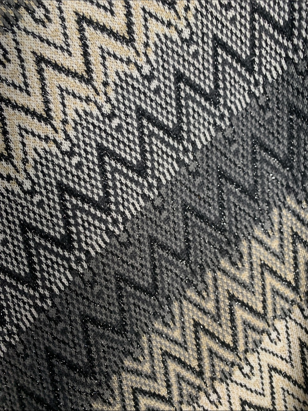 Skovhuus Zigzag Knit Poncho in Black and Cream - Picture 3 of 5